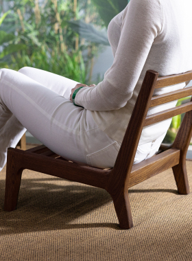 乐朴榻榻米椅子纯实木和室椅榫卯结构小椅子日式椅子简约高背椅