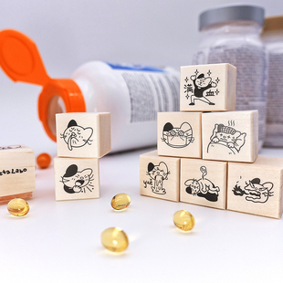 BetaLabo虫冉原创健康生病口罩鼻塞便秘失眠姨妈手帐印章