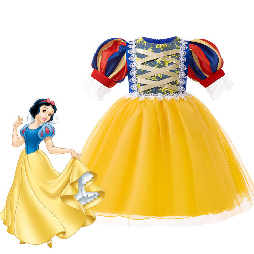 白雪公主cosplay礼服儿童泡泡袖