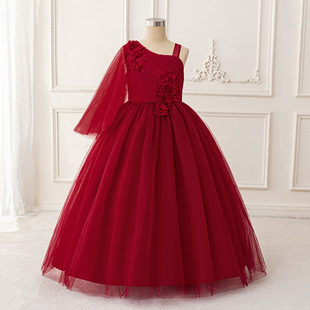 儿童管乐团大提琴音乐会演奏指挥公主裙女童钢琴主持人演出晚礼服