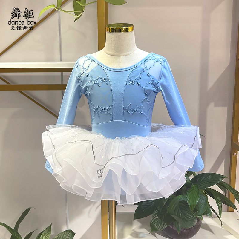 芭蕾舞蹈儿童服装长袖民族舞练功服少儿古典舞形体服专业 舞蹈服