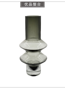 样板房客厅茶几轻奢家居软装饰品灰色玻璃摆件BJ159-75-17