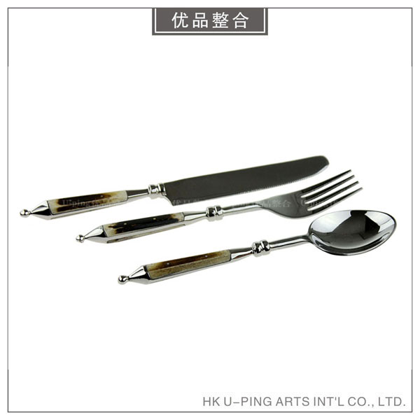 样板房现代简约软装餐桌摆件仿真牛骨手柄刀叉羹套装CZ07-51-4