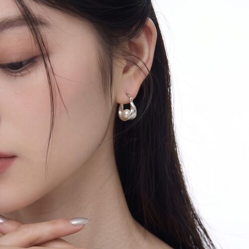 小众设计C型珍珠耳钉气质百搭