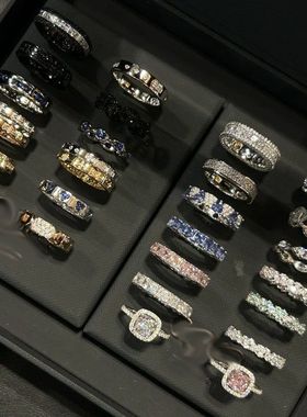 真金电镀镶钻放糖开口戒指轻奢高级感食指戒时尚百搭通勤手饰批发