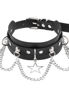 PU皮朋克爱心项链项圈