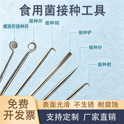 食腐用种菌接工具螺旋形接种环接种钩接种耙接种针接种铲不锈钢
