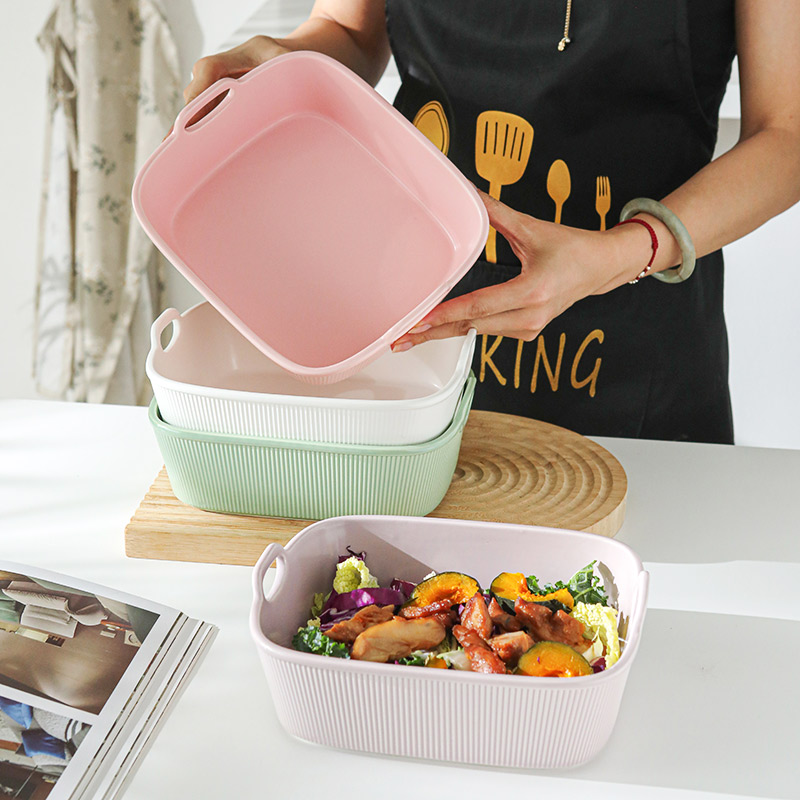 长方形空气炸锅专用碗大容量烤盘