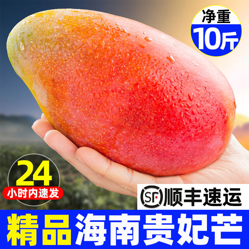 海南贵妃芒果新鲜10斤树上水果熟当季整箱热带红金龙辣椒芒顺丰