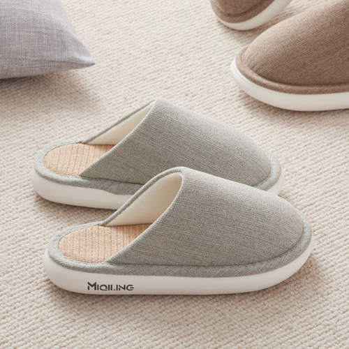 日式棉麻拖鞋女室内家居亚麻四季