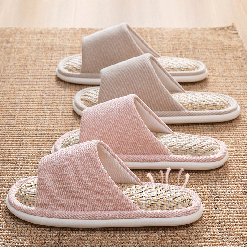 四季亚麻拖鞋女款木地板棉麻拖鞋