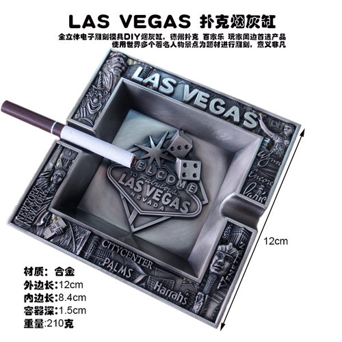 LAS  VEGAS烟灰缸合金立体图案德州礼品饰品