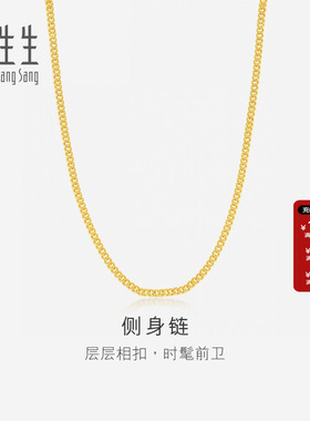 周生生珠宝黄金足金侧身项链黄金项链素链生日礼物送礼09533N