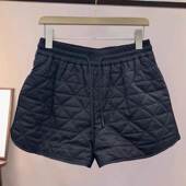 棉裤 2026秋冬新款 宽腿休闲裤 小个子超好看高级感女式 夹棉短款 大码