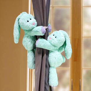 卡通窗帘扣可爱柔软可尼兔公仔小兔子玩偶绑带儿童房家居装饰绑束