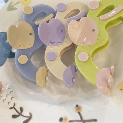 Heart-shaped Splicing Hair Clip Acetate Claw Clip Popular