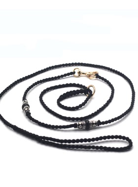 赛级新款白色黑色宠物狗狗牵引绳P绳比赛训练P链狗绳手工金毛柯基