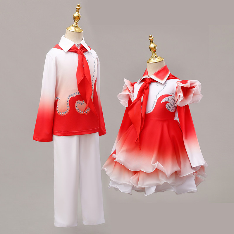 儿童大合唱团中小学生诗歌朗诵服装中国梦演出服国庆红领巾舞蹈服