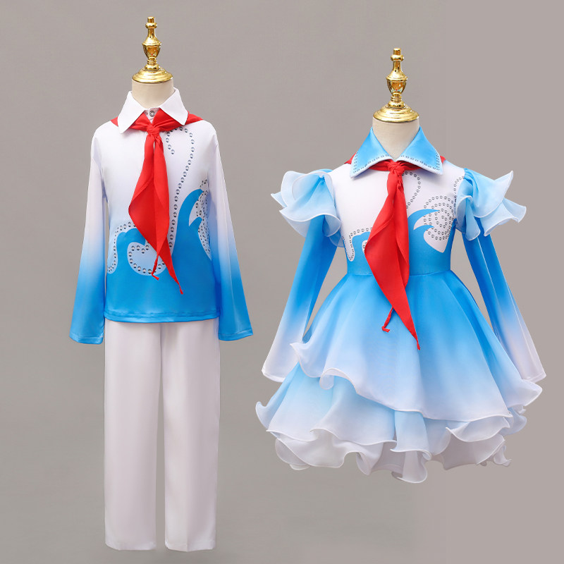 元旦儿童合唱团朗诵演出服男女童中小学生舞蹈服装中国梦爱国长袖