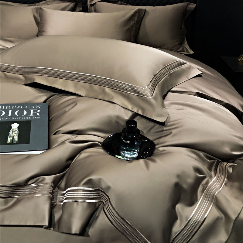 高端出口酒店140S匹马棉四件套全棉长绒棉贡缎被套单纯棉民宿床品