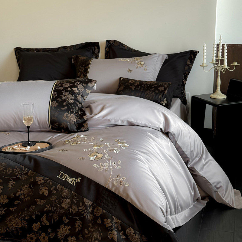 PRO美式100支提花长绒棉四件套全棉纯棉被套单刺绣高级感床上用品