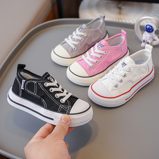 2026秋季新款童鞋小学生布鞋男童女童魔术贴儿童帆布鞋松紧带鞋子
