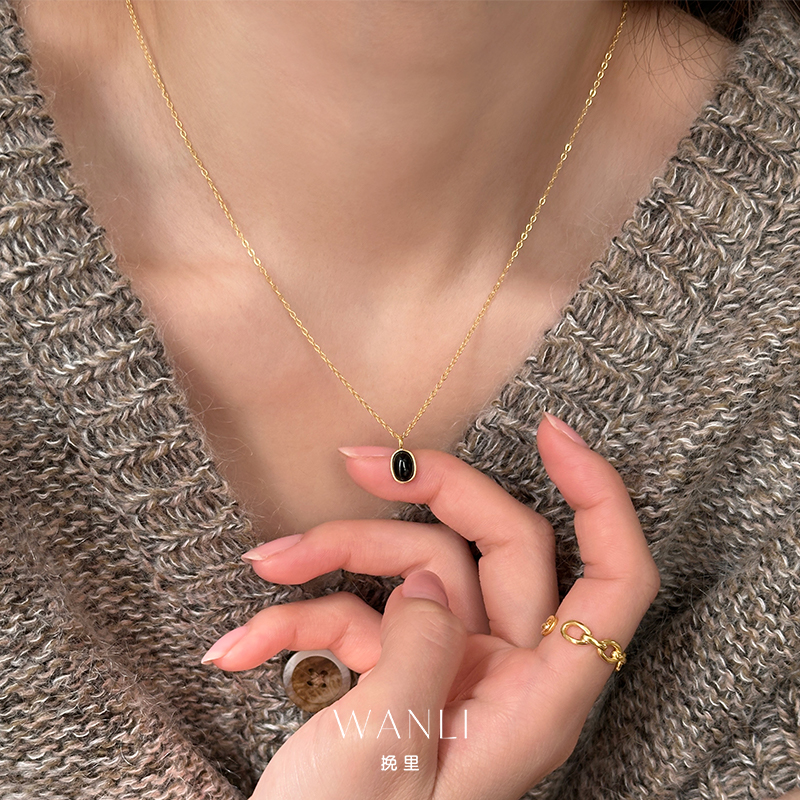 挽里s925纯银黑玛瑙高级感项链女