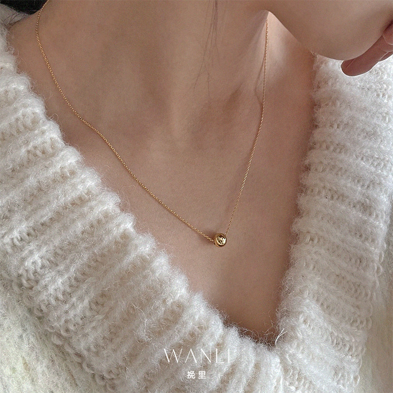 挽里s925纯银圆珠项链精致高级感女款轻奢小众设计百搭时尚毛衣链