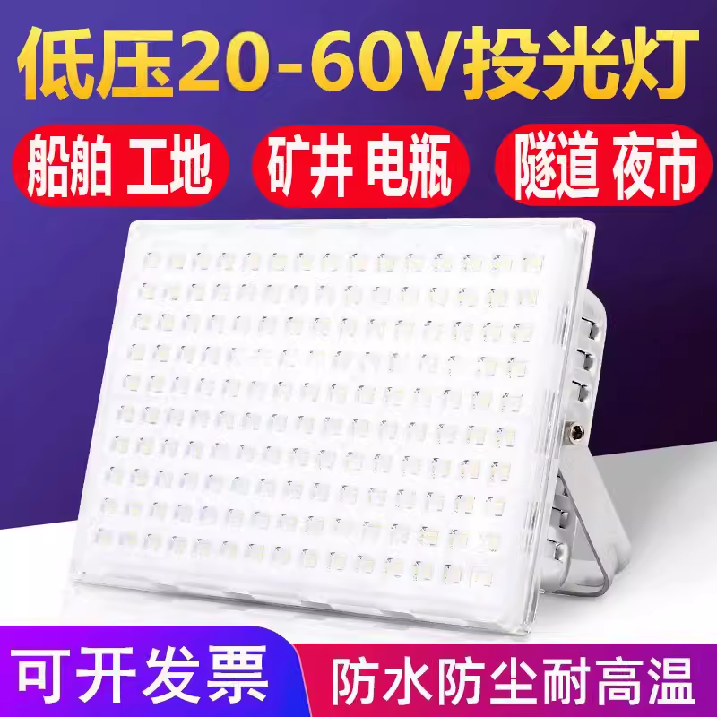 LED低压直流24v36v48v伏投光灯户外防水矿井渔船用工地超亮蚂蚁灯