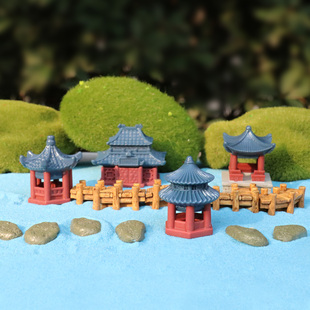 古风亭台楼阁假山模型中式园艺造景DIY装饰配件桌面微景观小摆件