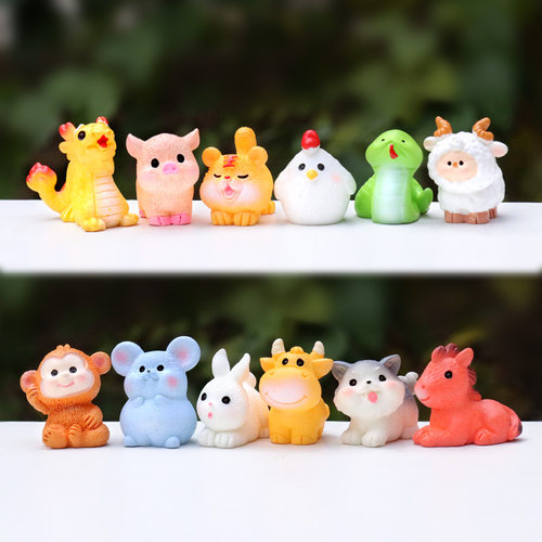 迷你十二生肖树脂小公仔玩偶盲盒