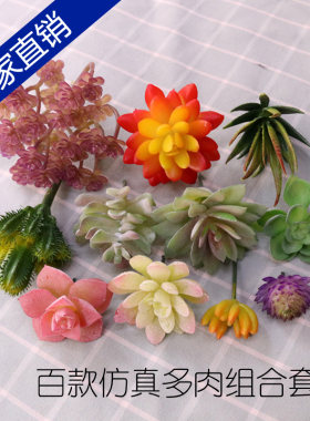唯美仿真多肉植物假花组合小盆栽