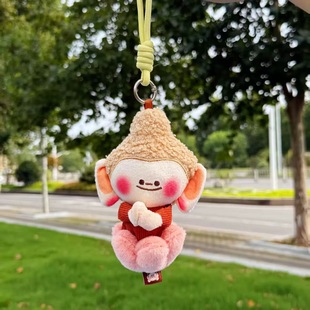 新品2026飞天少女佛小伴钥匙扣挂件莲花小佛玩偶毛绒玩具包包挂饰