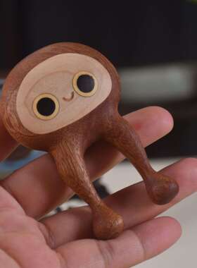 乌檀木水母按摩器创意实木经络按摩刮痧可爱水母按摩器鼻刮工艺品