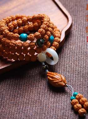 天然小金刚手串多圈脖挂毛衣链金刚菩提搭配佛手吊坠手持文玩佛珠