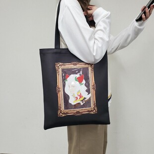 日本直邮 画框痛 托特包 痛包 画廊风帆布袋 简约