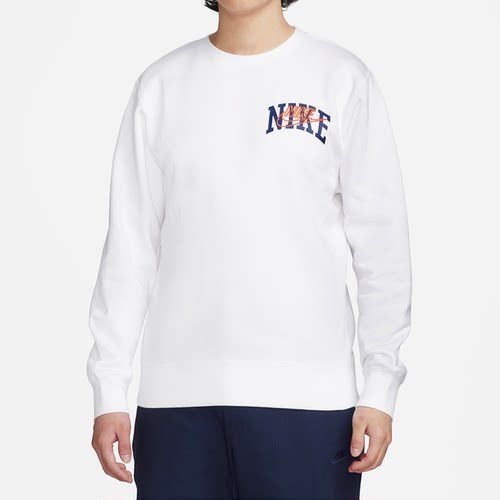 NIKE耐克CLUB FLEECE高能感学院风LOGO针织加绒卫衣FV4446-100
