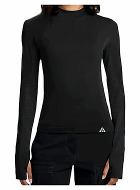 Nike耐克ACG女子圆领纯色紧身微弹舒适透气长袖T恤FV7334-010