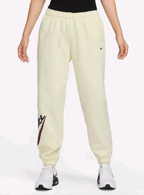 Nike耐克印花高腰系带舒适潮流针织简约运动休闲长裤FV8446-113