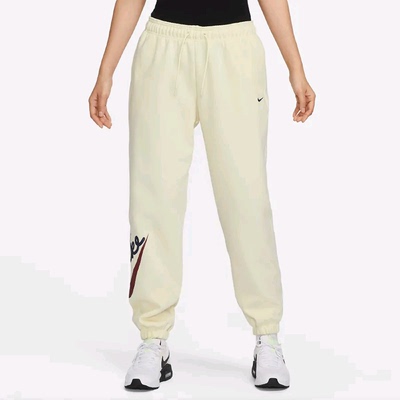 Nike耐克印花高腰系带舒适潮流针织简约运动休闲长裤FV8446-113