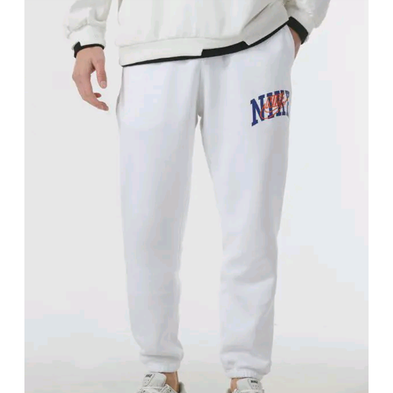 Nike耐克字母印花针织加绒系带学院风百搭运动休闲长裤FV4454-100