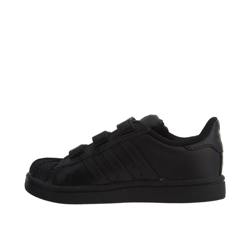 Adidas阿迪达斯儿童纯黑色魔术贴潮流时尚百搭运动休闲童鞋BZ0417