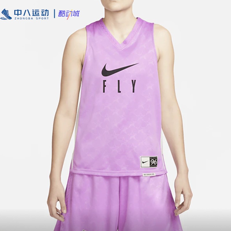 Nike耐克 女子夏季健身训练篮球圆领无袖开叉运动背心 DX3953-532