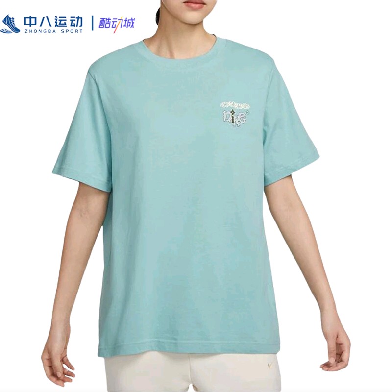 Nike耐克圆领宽松印花健身跑步训练运动休闲短袖T恤FD2550-309