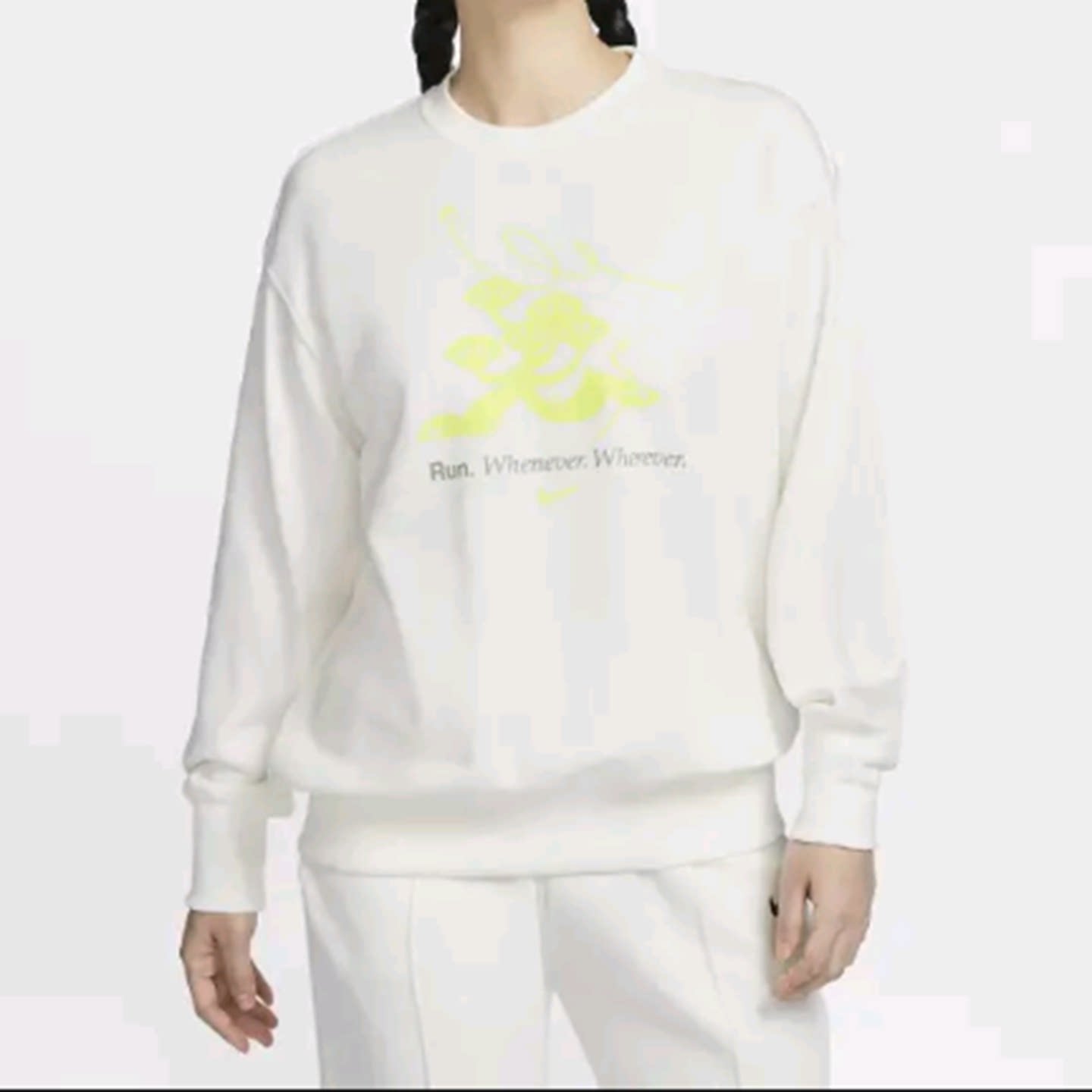 Nike耐克女装针织毛圈春秋季套头时尚简约运动休闲卫衣HQ4737-133