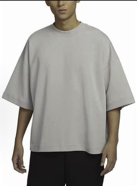 Nike耐克男子纯色圆领宽松舒适透气运动休闲短袖T恤FB8166-012