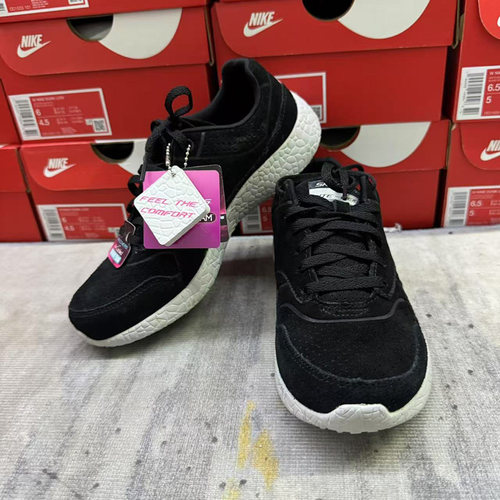 35码Skechers斯凯奇女子防滑耐磨简约休闲百搭运动鞋12744-BLK