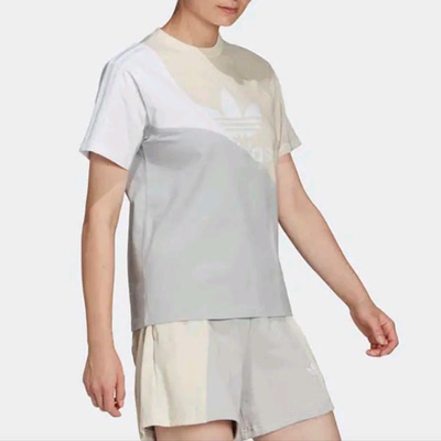 Adidas阿迪达斯（三叶草）TEE舒适透气吸湿女子休闲运动T恤HC7041