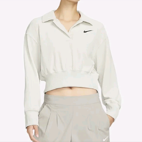 S-M码Nike耐克时尚翻领长袖短款上衣潮流ins风Polo衫DV7815-072