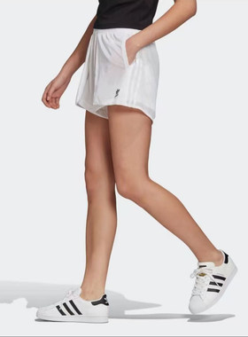 XS-M码Adidas阿迪达斯女子三叶草印花舒适透气休闲短裤GK5181